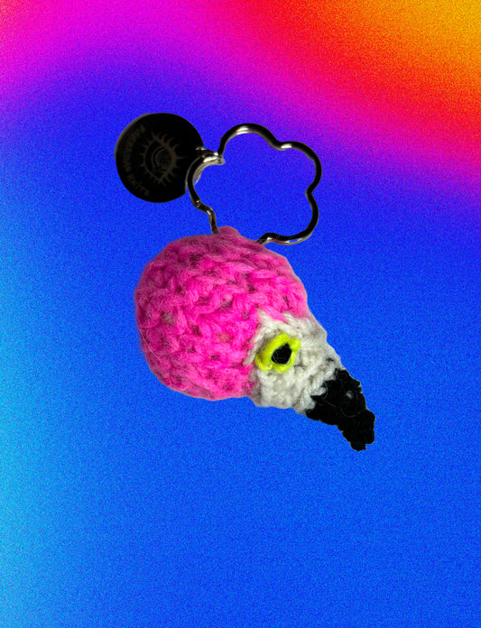 Blanche Flamingo Crochet Keychain Pre-Order