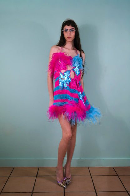 Technicolor Hibiscus Dress