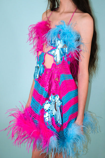 Technicolor Hibiscus Dress